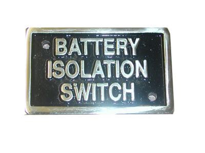 Battery label brass
